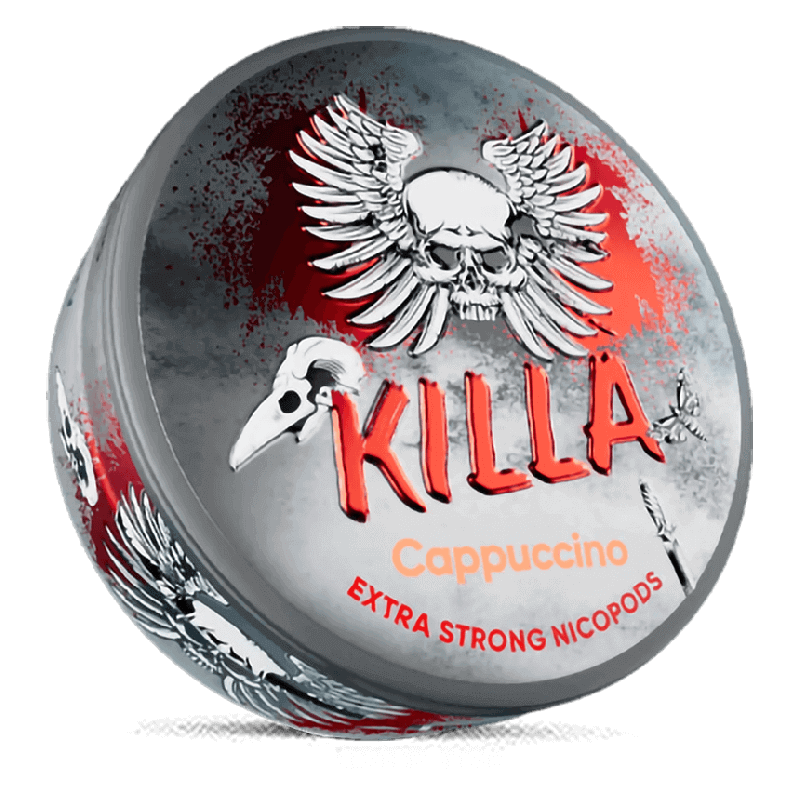 Killa Cappuccino Extra Strong Slim All White Product Label Killa Cappuccino Extra Strong Slim All White Product Label