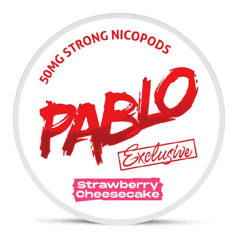 Pablo Exclusive 50 mg Strawberry Cheesecake Product Label Pablo Exclusive 50 mg Strawberry Cheesecake Product Label